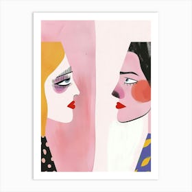 Two Women Facing Each Other 2 Art Print