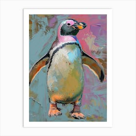 Galapagos Penguin Colour Block Painting 4 Art Print
