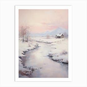 Dreamy Winter Painting Iceland 2 Art Print
