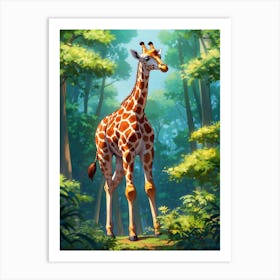 Giraffe In The Forest Art Print