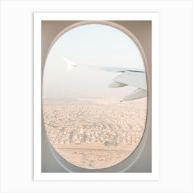 Pastel Plane View Dubai Art Print