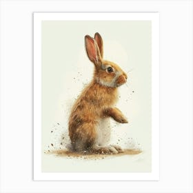 Polish Rex Rabbit Nursery Illustration 4 Art Print