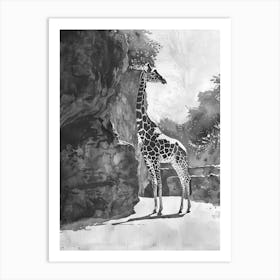 Zoo Austin Texas Black And White Watercolour 3 Art Print