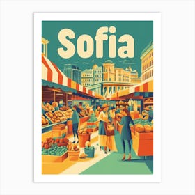 Aihrgdesign A 1970s Inspired Travel Poster For Sofia 1 Art Print