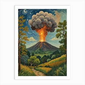 Erupting Volcano no2 Art Print