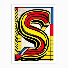 S   Letter, Alphabet Comic 1 Art Print