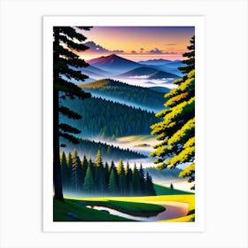 Sunrise In The Mountains Art Print