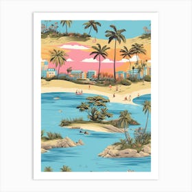 Gold Coast In Australia, Inspired Travel Pattern 3 Art Print