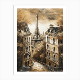 Kitsch Paris Cityscape Brushstroke 2 Art Print