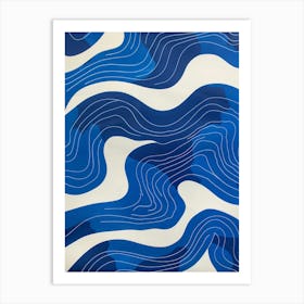 Blue And White Waves 2 Art Print