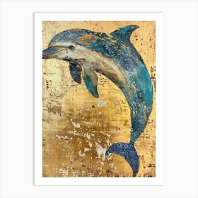 Dolphin Gold Effect Collage 3 Art Print