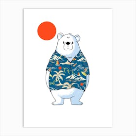 Summer Polar Bear Art Print