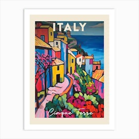 Cinque Terre Italy 2 Fauvist Painting  Travel Poster Art Print