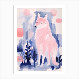 Playful Illustration Of Wolf For Kids Room 2 Art Print