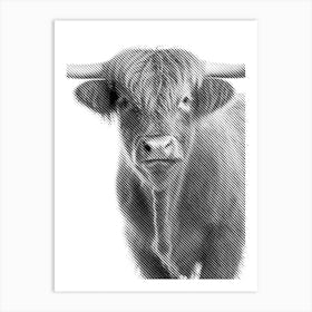 Highland Cow Line Art Art Print