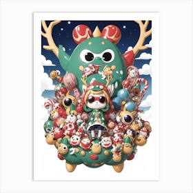 Kawaii Deer Art Print