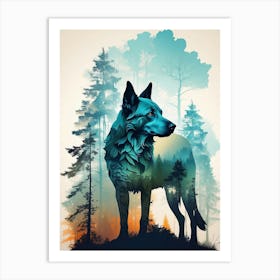 Wolf In The Forest Art Print