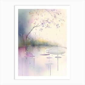 Rain Puddle Water Waterscape Gouache 1 Art Print