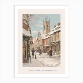 Vintage Winter Poster Stratford Upon Avon United Kingdom 2 Art Print