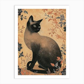 Siamese Cat Japanese Illustration 4 Art Print