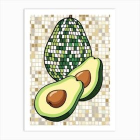 Mosaic Avocado 4 Art Print