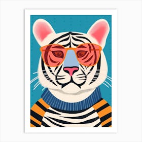 Little Siberian Tiger 1 Wearing Sunglasses Art Print