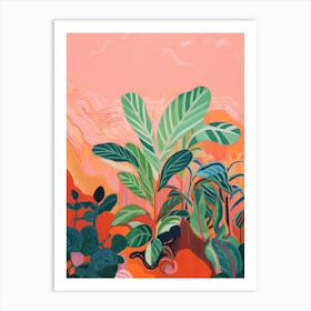 Boho Plant Painting Calathea 2 Art Print