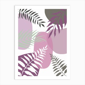 Abstract Fern Leaves Art Print