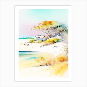 Bazaruto Archipelago Mozambique Watercolour Pastel Tropical Destination Art Print