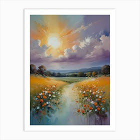 Sunset In The Meadow 2 Art Print