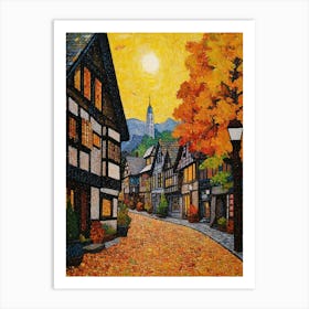 Leavenworth Washington Pointillism 12 Art Print