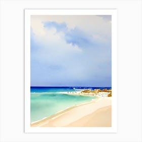 Cala Comte Beach, Ibiza, Spain Watercolour Art Print