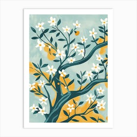 Yew Tree Flat Illustration 2 Art Print