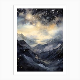 Winter Night Scape 2 Art Print