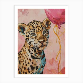 Cute Jaguar 3 With Balloon Art Print