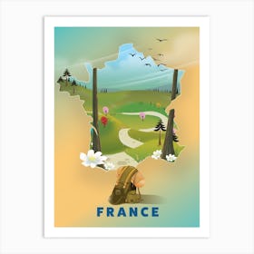 Map Of France Art Print