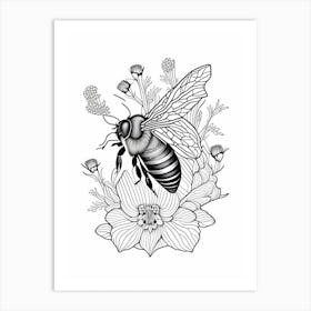 Pollinator Bee 10 William Morris Style Art Print