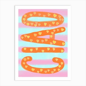 Ciao Pastell Typografie, große Buchstaben Orange Pink Gelb, Italien Sommer, Trend Artprint Art Print