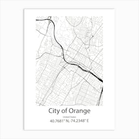 City Of Orange,United States Minimalist Map 1 Art Print