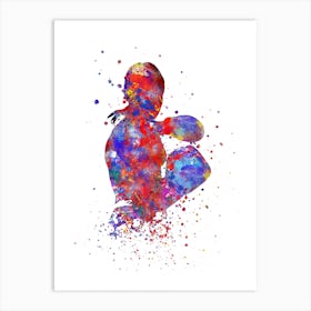 Boxing Girl Female Boxer Watercolor 2 Art Print