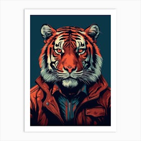 Tiger Art In Minimalism Style 4 Art Print