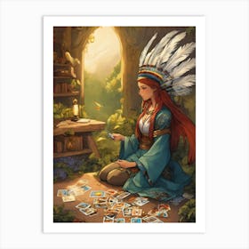 Tarot Card Girl Art Print