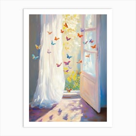 Pastel Schmetterlinge Malerei, Sommer Artprint, bunte fliegende Schmetterlinge Art Print