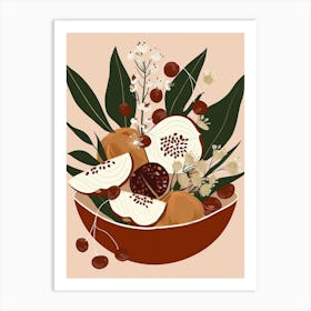 Pomegranate In A Bowl Art Print