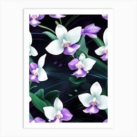 Orchids Seamless Pattern 1 Art Print