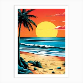 Sunset At The Beach 25 Art Print