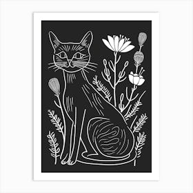 Cymric Cat Minimalist Illustration 3 Art Print