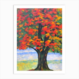 English Oak tree Abstract Block Colour Art Print