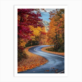 Beautiful Road In Autumn 1 Art Print