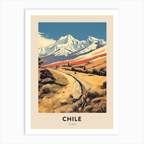 W Trek Chile Vintage Hiking Travel Poster Art Print